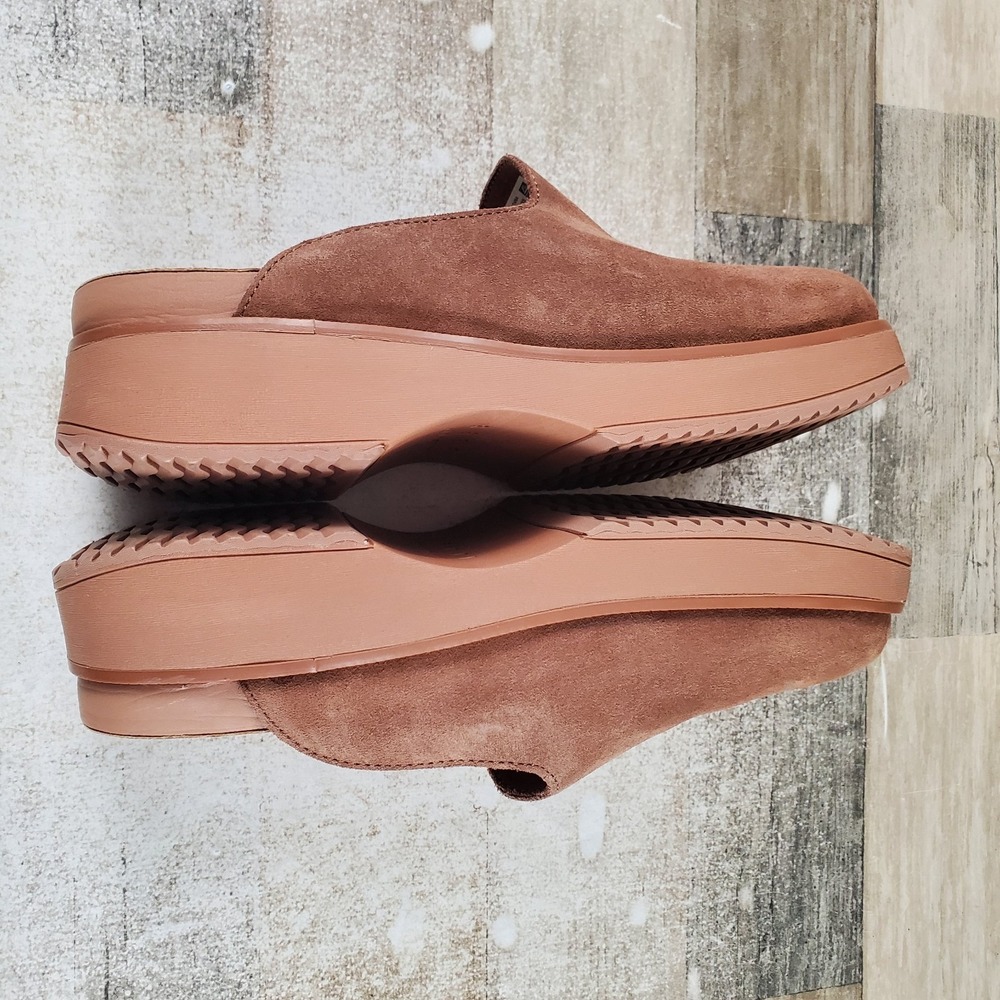 Reef Vista Skye Womens Platform Clogs Sz 8 Comfort Walnut Suede Leather Slip On - Picture 6 of 10